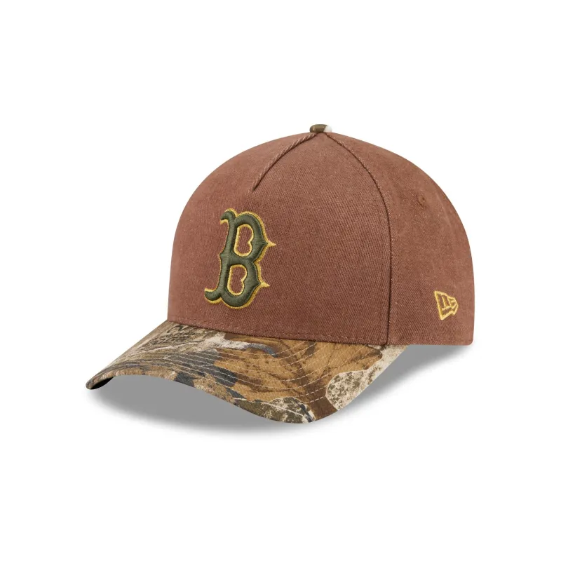 Boston Red Sox Camo Twill 9FORTY M-Crown A-Frame Snapback Hat made by New Era