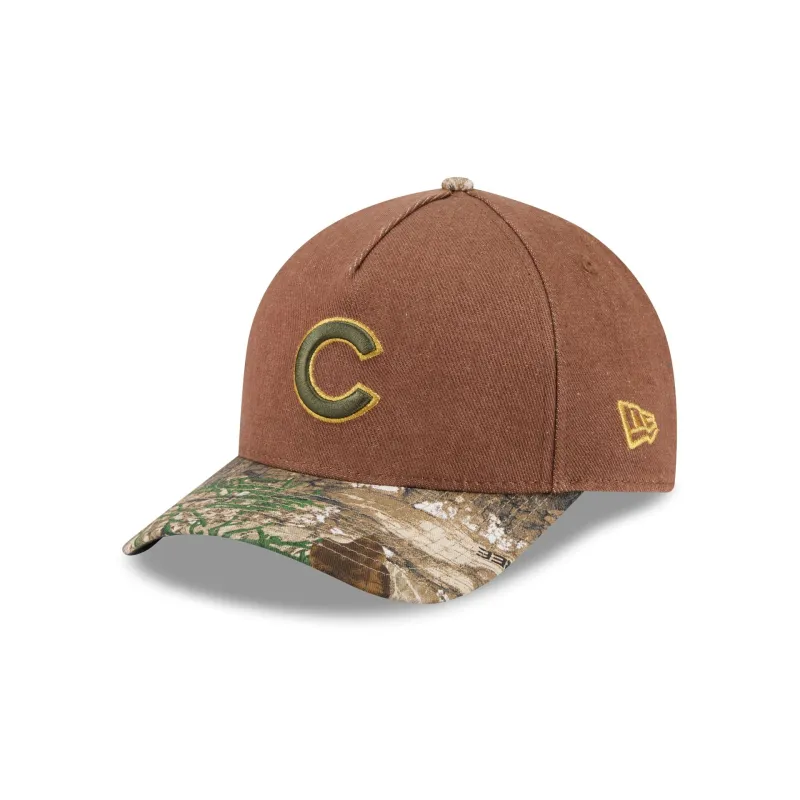 Chicago Cubs Camo Twill 9FORTY M-Crown A-Frame Snapback Hat made by New Era