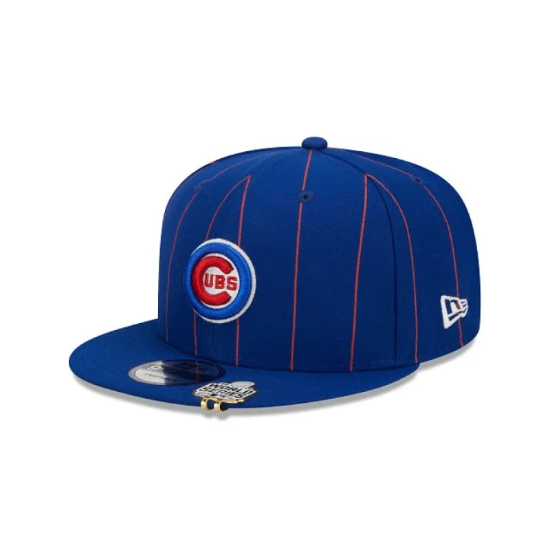 Chicago Cubs Pinstripe Visor Clip 9FIFTY Snapback Hat sold by New Era