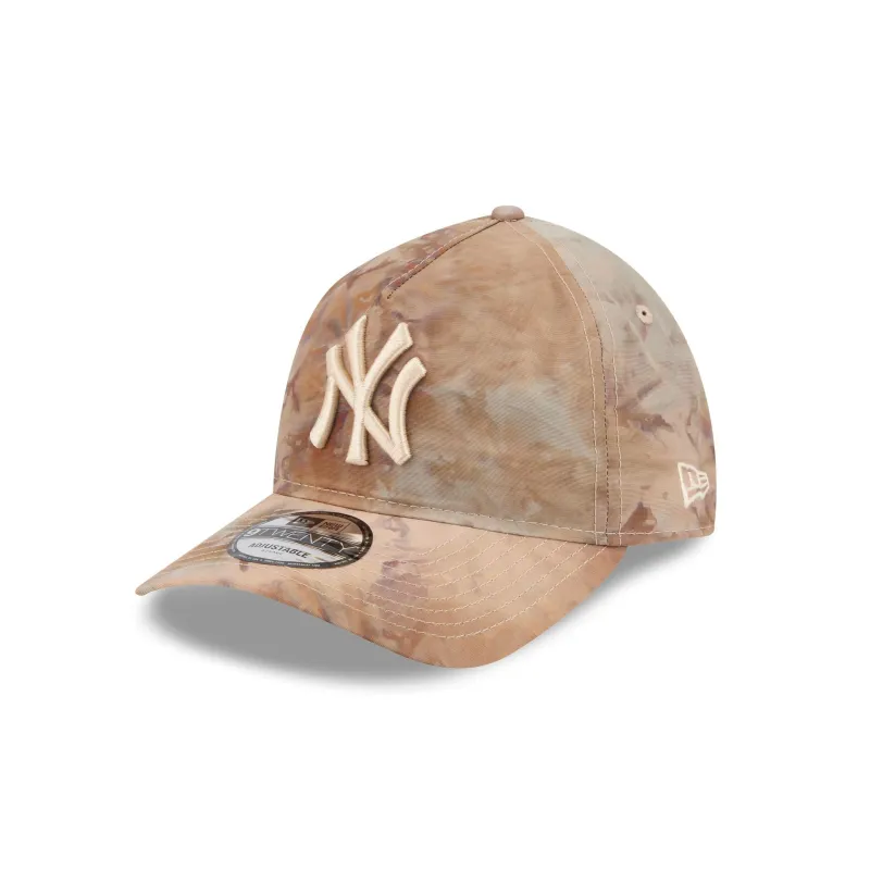 New York Yankees Washed Nylon Brown 9TWENTY A-Frame Adjustable Hat made by New Era