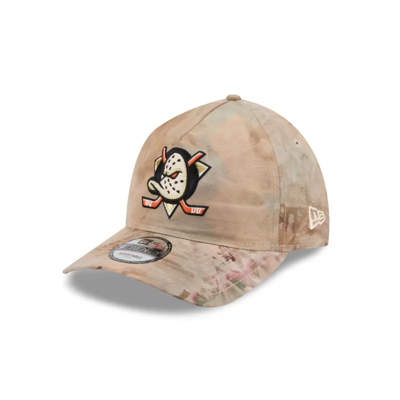 Anaheim Ducks Washed Nylon Brown 9TWENTY A-Frame Adjustable Hat made by New Era