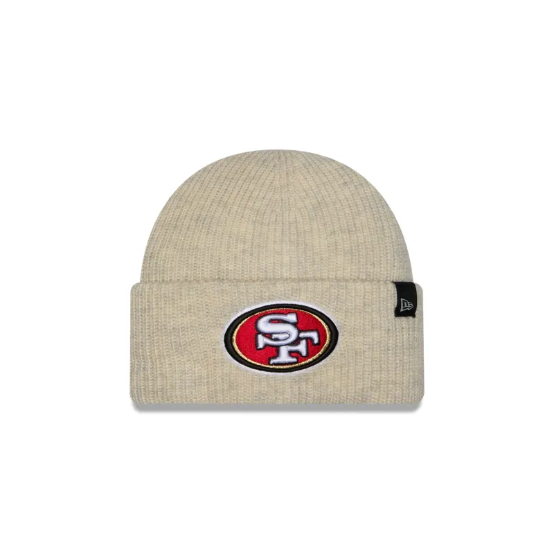 San Francisco 49ers Woolen Heather Gray Short Cuff Knit Beanie Hat made by New Era