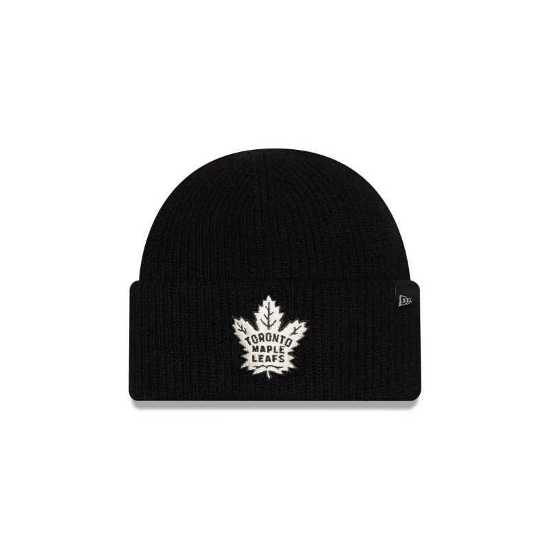 Toronto Maple Leafs Woolen Black Short Cuff Knit Beanie Hat made by New Era
