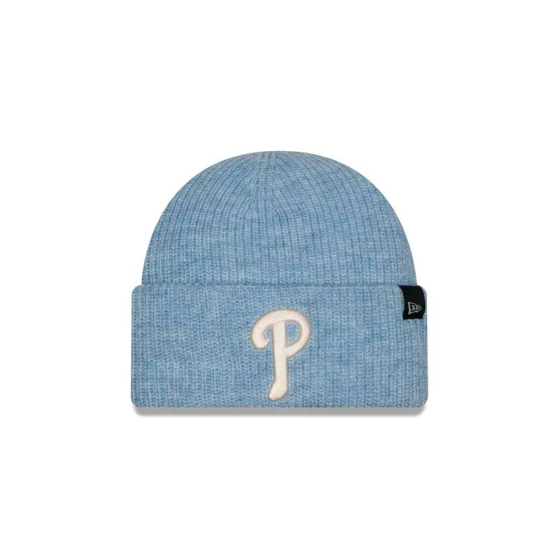 Philadelphia Phillies Woolen Blue Short Cuff Knit Beanie Hat made by New Era