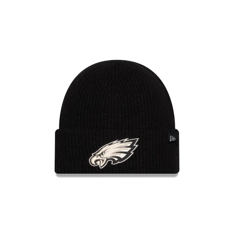 Philadelphia Eagles Woolen Black Short Cuff Knit Beanie Hat made by New Era