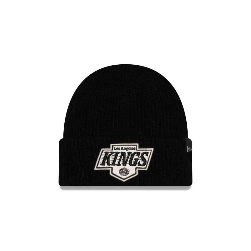 Los Angeles Kings Woolen Black Short Cuff Knit Beanie Hat made by New Era