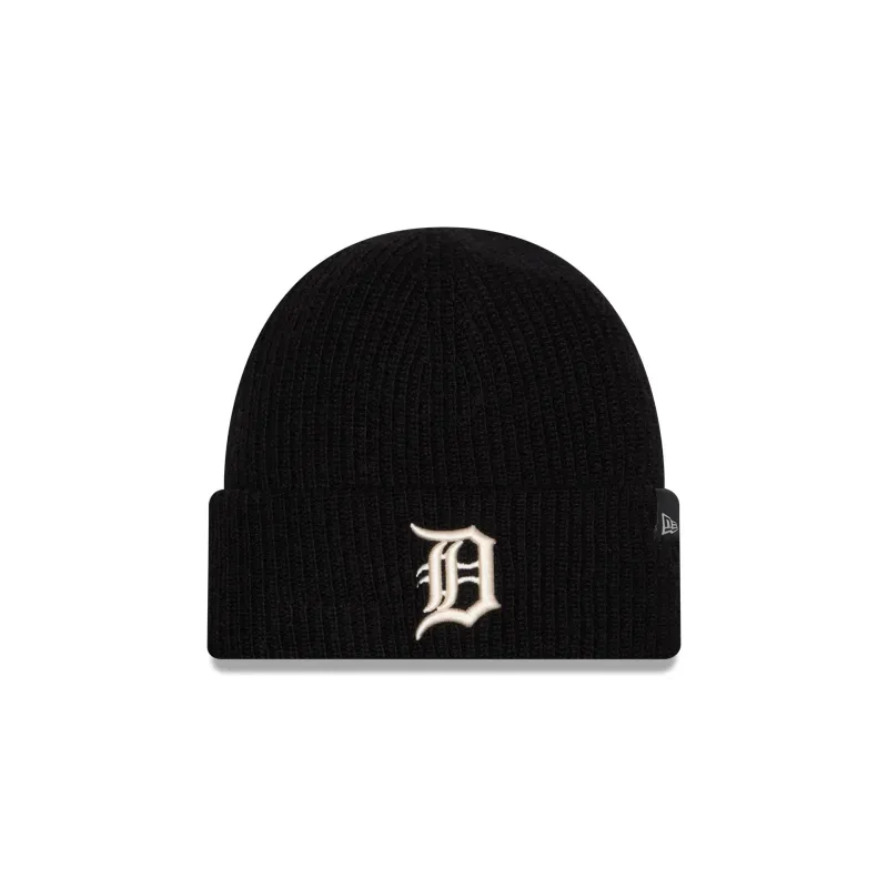 Detroit Tigers Woolen Black Short Cuff Knit Beanie Hat made by New Era