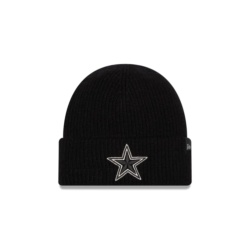 Dallas Cowboys Woolen Black Short Cuff Knit Beanie Hat made by New Era