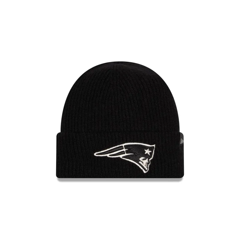New England Patriots Woolen Black Short Cuff Knit Beanie Hat made by New Era
