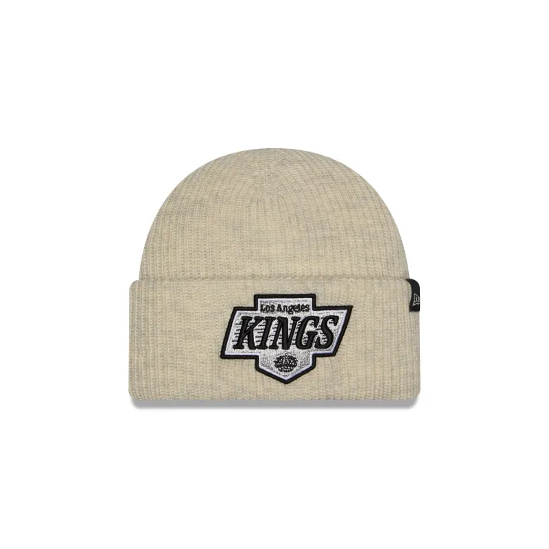 Los Angeles Kings Woolen Heather Gray Short Cuff Knit Beanie Hat made by New Era