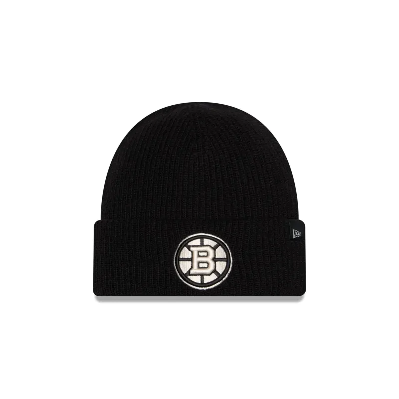 Boston Bruins Woolen Black Short Cuff Knit Beanie Hat made by New Era