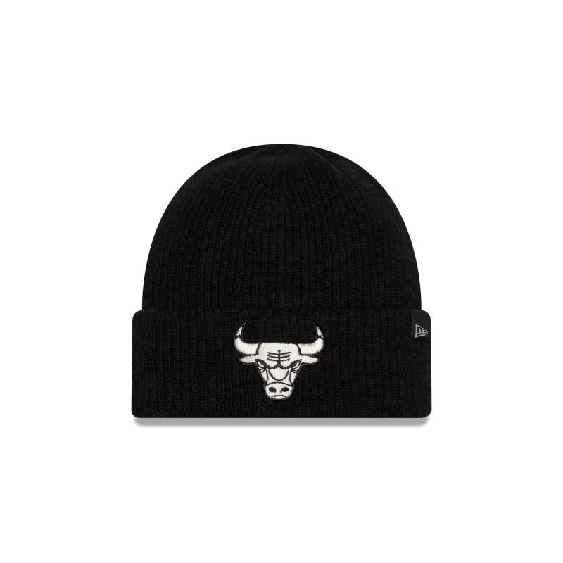 Chicago Bulls Woolen Black Short Cuff Knit Beanie Hat made by New Era