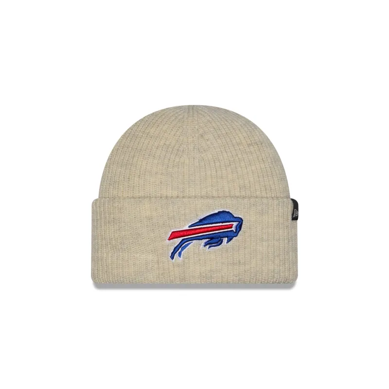 Buffalo Bills Woolen Heather Gray Short Cuff Knit Beanie Hat made by New Era