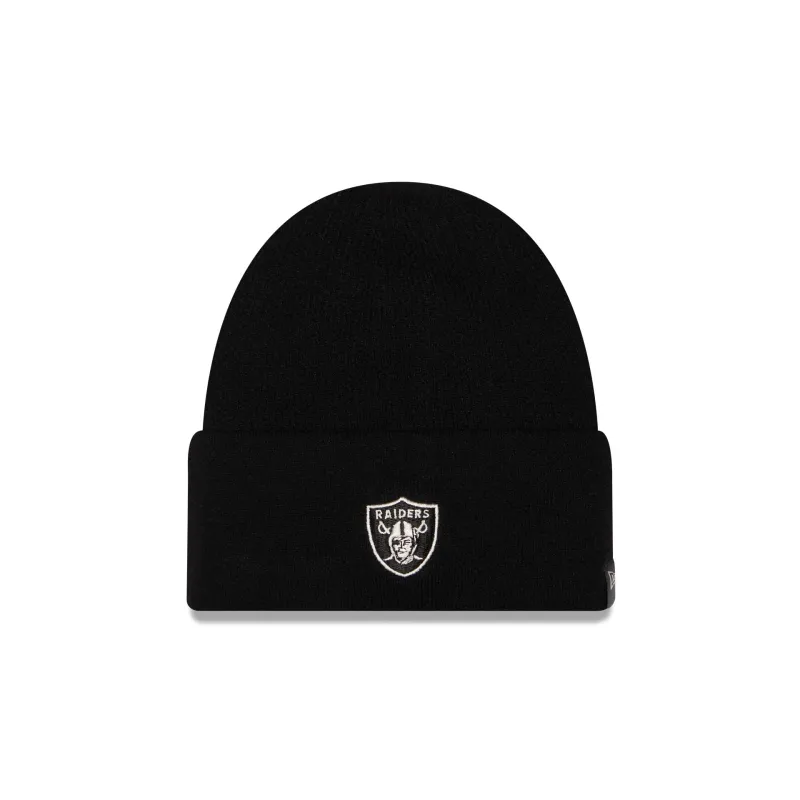 Las Vegas Raiders Cashmere Black Cuffless Knit Beanie Hat made by New Era