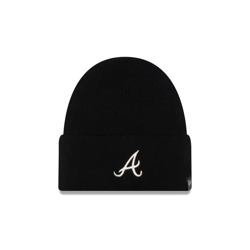 Atlanta Braves Cashmere Black Cuffless Knit Beanie Hat made by New Era
