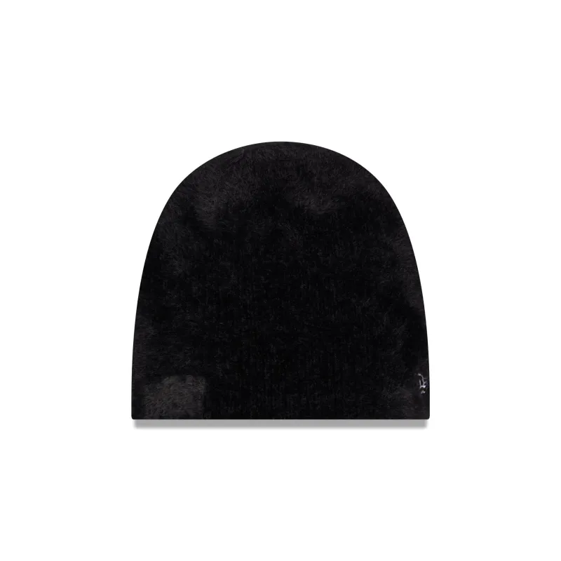 New Era Cap Fuzzy Black Cuffless Knit Beanie Hat made by New Era