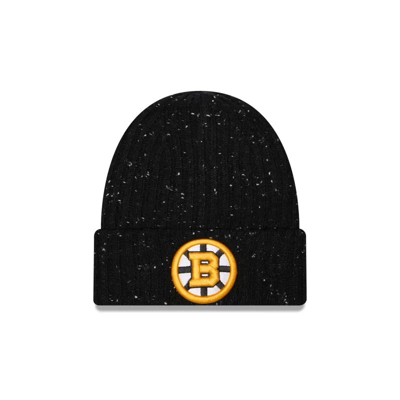Boston Bruins Speckled Cuff Knit Beanie Hat made by New Era