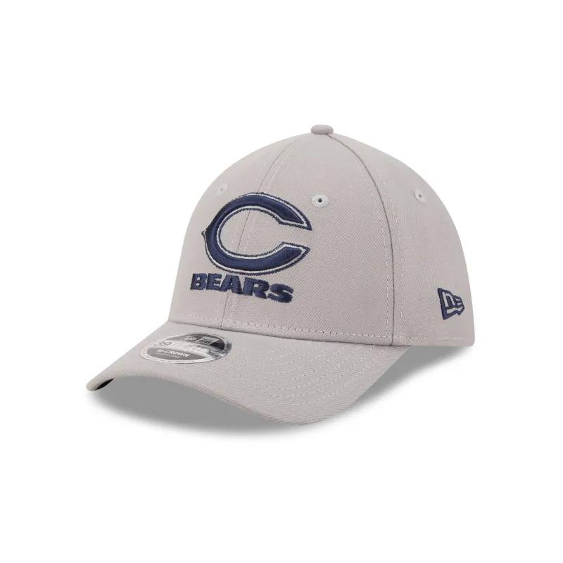 Chicago Bears Poly Gray 39THIRTY M-Crown Stretch Fit Hat made by New Era