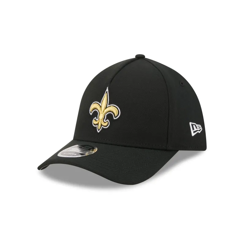 New Orleans Saints Poly 39THIRTY M-Crown A-Frame Stretch Fit Hat made by New Era