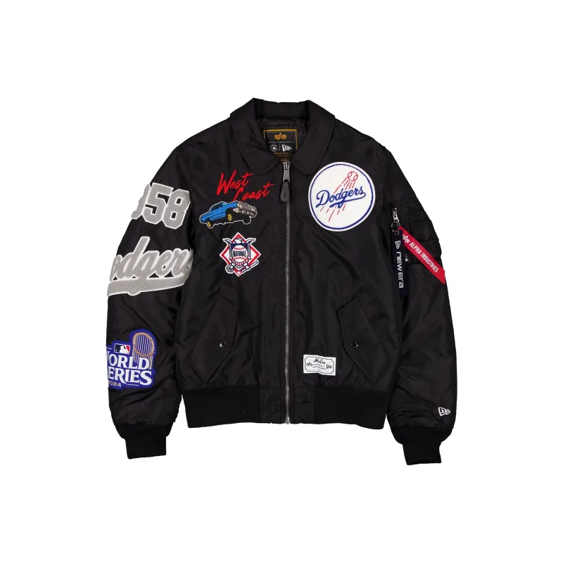 Alpha Industries x Los Angeles Dodgers Black MA-1 Flight Jacket made by New Era