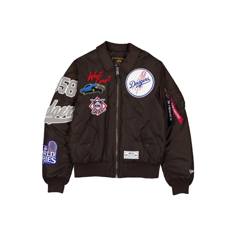 Alpha Industries x Los Angeles Dodgers Brown MA-1 Flight Jacket made by New Era