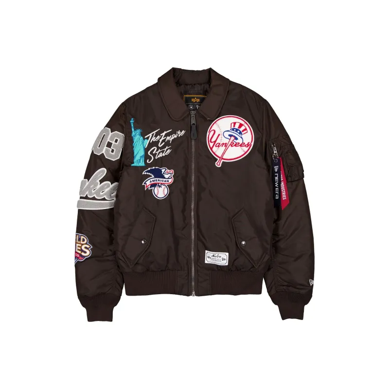 Alpha Industries x New York Yankees Brown MA-1 Flight Jacket made by New Era