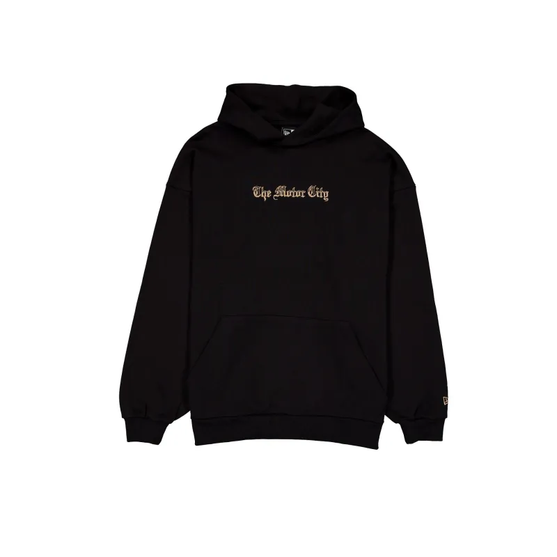 Detroit Tigers Gothic Lettering Black Hoodie made by New Era