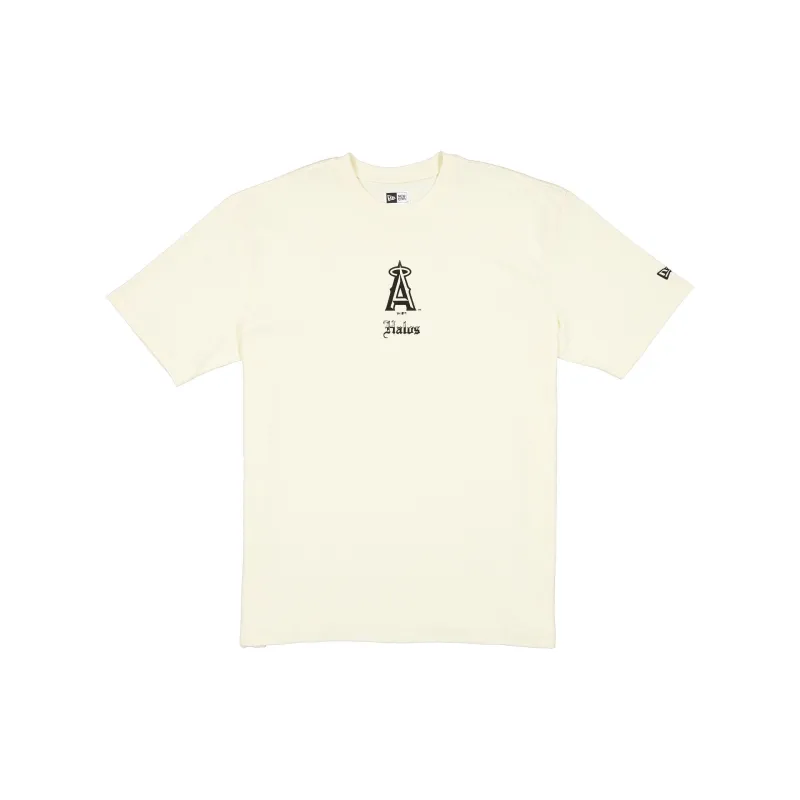 Los Angeles Angels Gothic Lettering Chrome White T-Shirt made by New Era