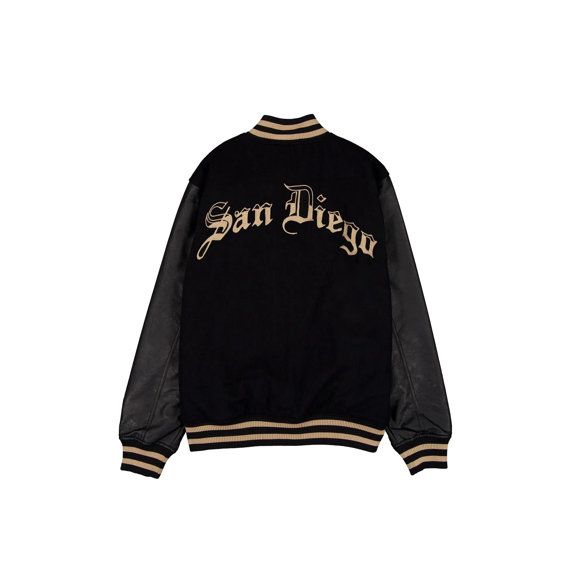San Diego Padres Gothic Lettering Black Wool Varsity Jacket sold by New Era product image thumbnail 2