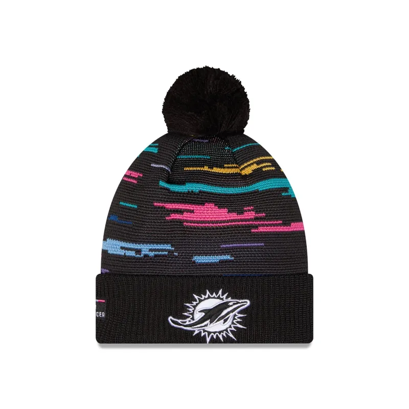 Miami Dolphins 2026 Crucial Catch Pom Knit Hat made by New Era