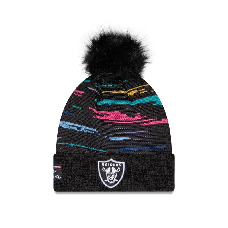 Las Vegas Raiders 2026 Crucial Catch Women's Pom Knit Hat made by New Era