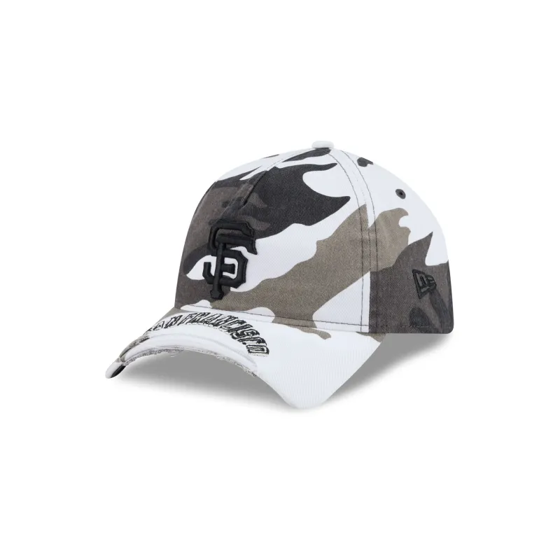 San Francisco Giants Washed Camo 9FORTY A-Frame Unstructured Cut-Off Visor Snapback Hat made by New Era