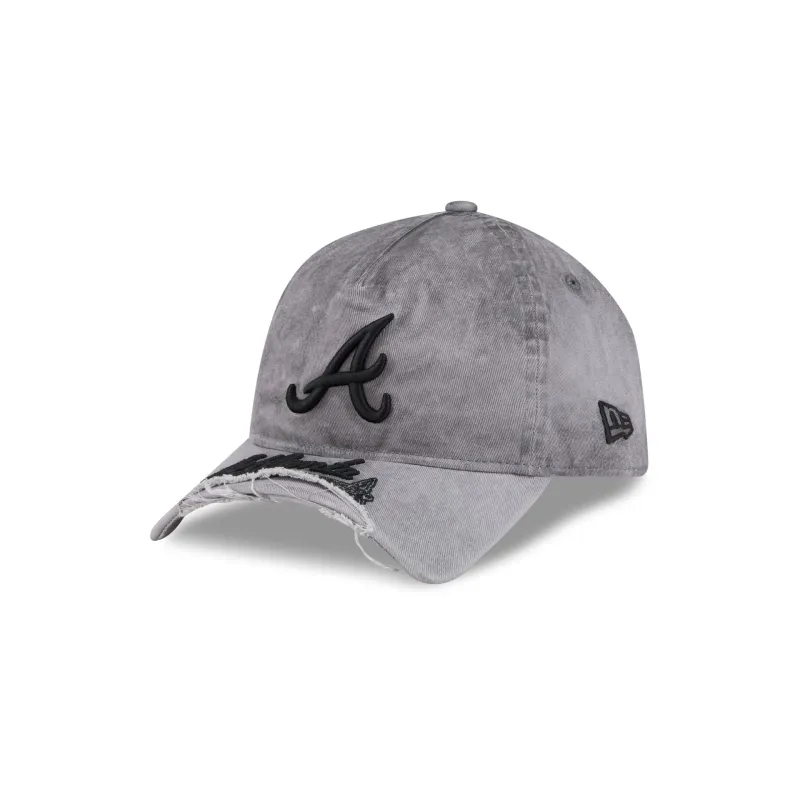Atlanta Braves Tonal Gray 9FORTY A-Frame Unstructured Cut-Off Visor Snapback Hat made by New Era