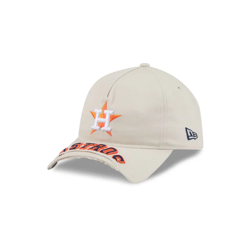 Houston Astros Stone 9FORTY A-Frame Unstructured Cut-Off Visor Snapback Hat made by New Era