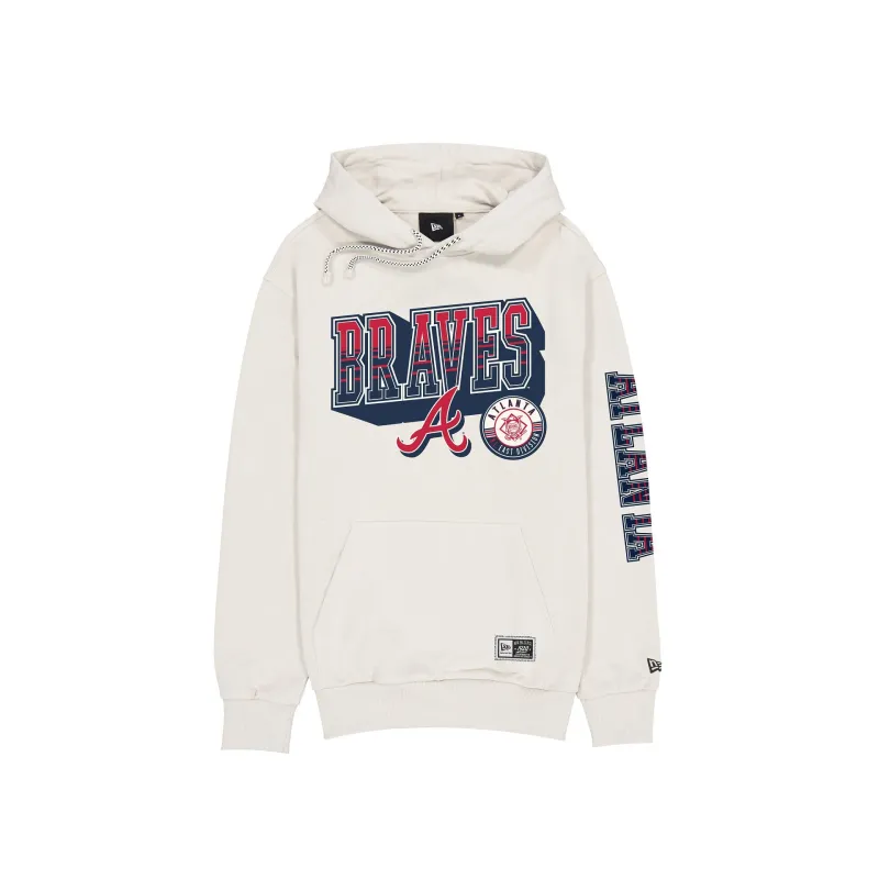 Atlanta Braves Throwback Chrome White Hoodie made by New Era