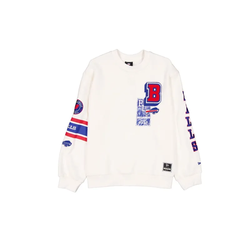 Buffalo Bills Women's Chrome White Varsity Crewneck made by New Era