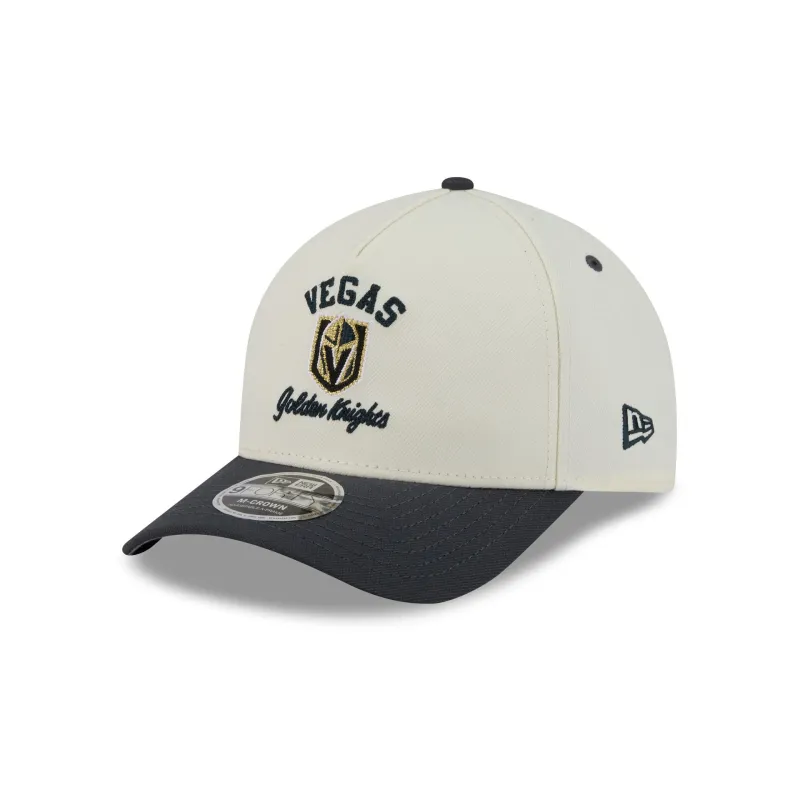 Vegas Golden Knights Arched Graphic Chrome White 9FORTY M-Crown A-Frame Snapback Hat made by New Era