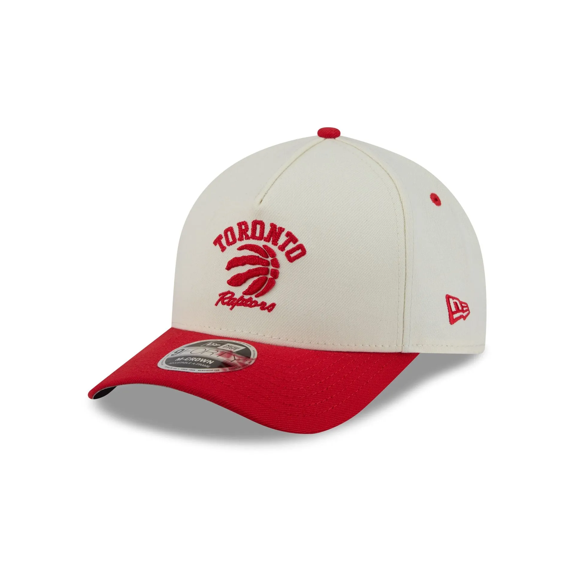 Toronto Raptors Arched Graphic Chrome White 9FORTY M-Crown A-Frame Snapback Hat sold by New Era