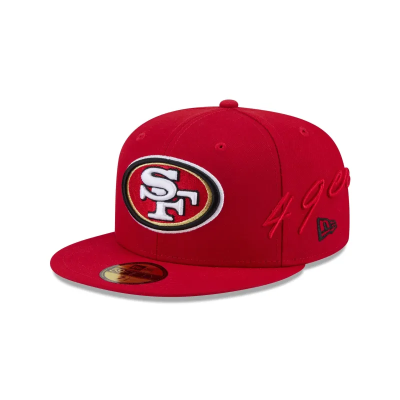 San Francisco 49ers Side Script 59FIFTY Fitted Hat made by New Era