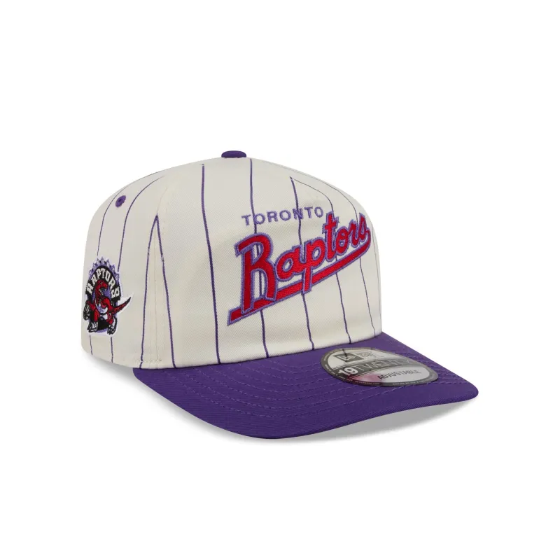 Toronto Raptors Chrome White Pinstripe 19TWENTY Snapback Hat made by New Era
