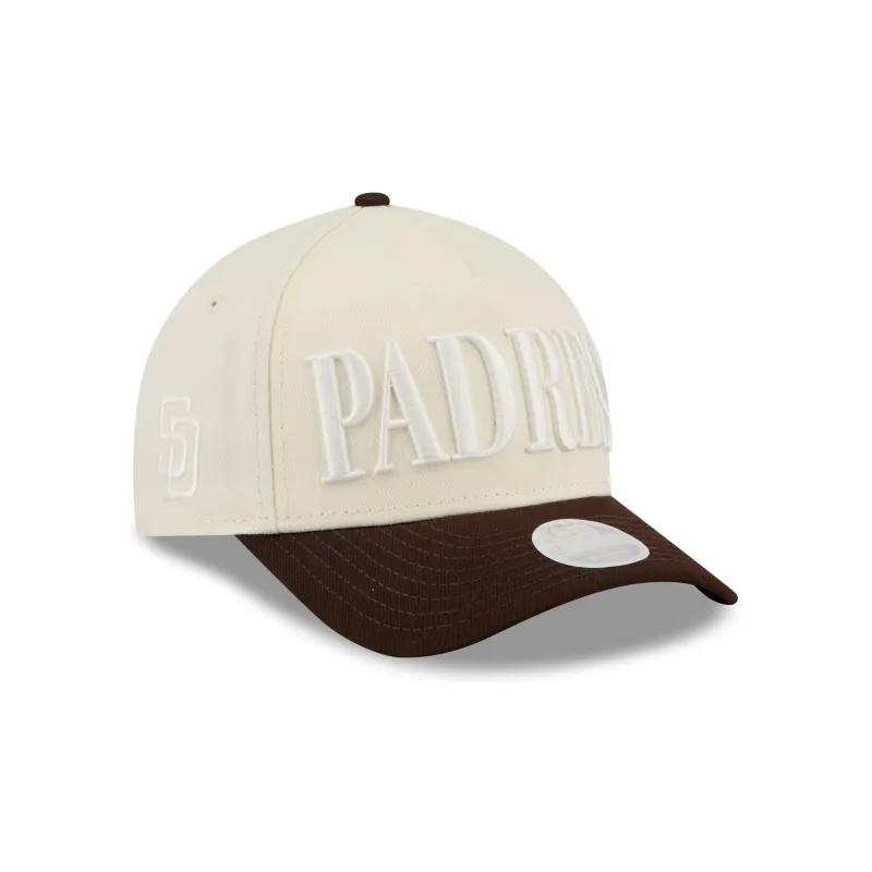 San Diego Padres Two Tone Chrome Women's 9FORTY M-Crown A-Frame Snapback Hat made by New Era