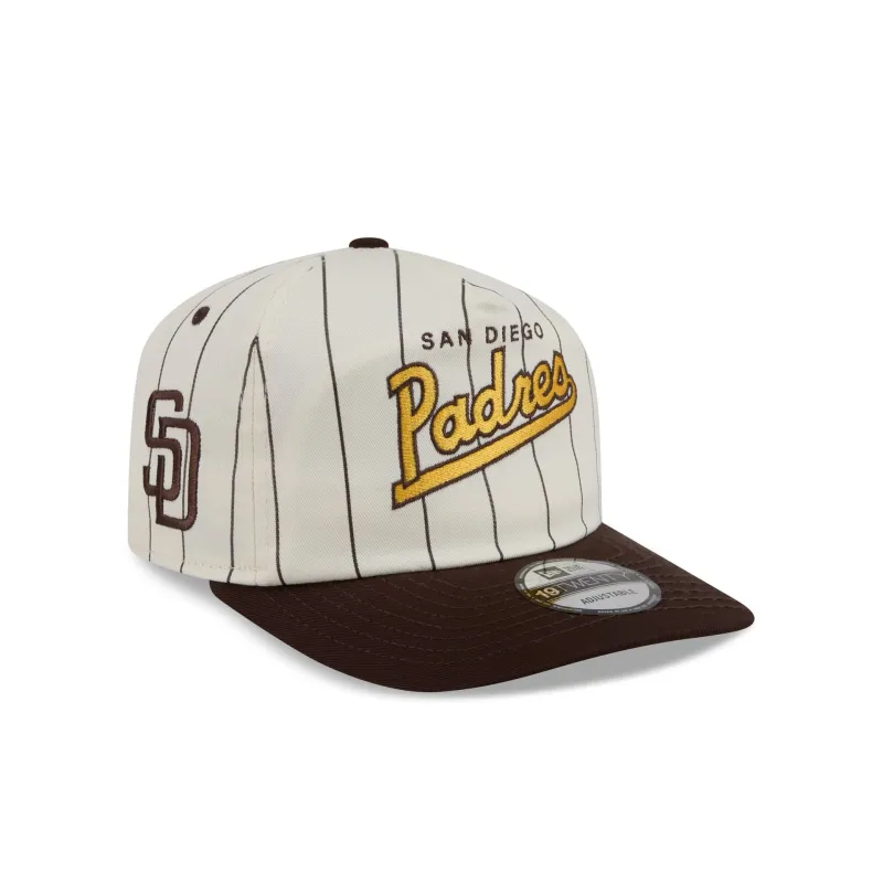 San Diego Padres Chrome White Pinstripe 19TWENTY Snapback Hat made by New Era