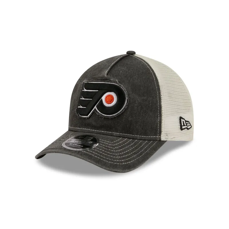 Philadelphia Flyers Frayed Logo 9FORTY M-Crown A-Frame Trucker Hat made by New Era