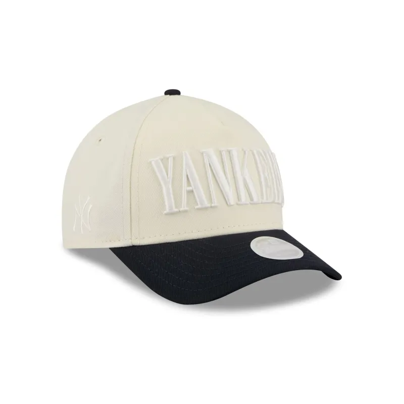 New York Yankees Two Tone Chrome Women's 9FORTY M-Crown A-Frame Snapback Hat made by New Era