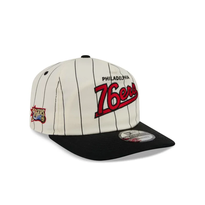 Philadelphia 76ers Chrome White Pinstripe 19TWENTY Snapback Hat made by New Era