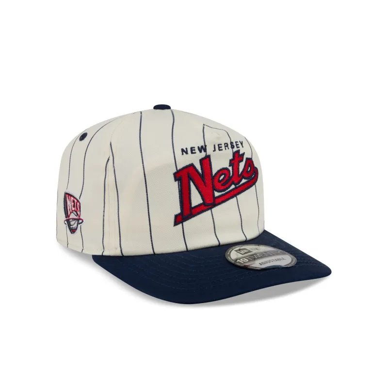 New Jersey Nets Chrome White Pinstripe 19TWENTY Snapback Hat made by New Era