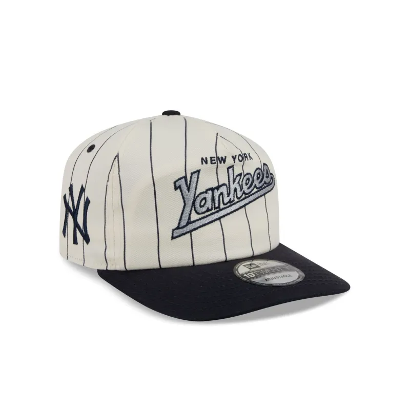 New York Yankees Chrome White Pinstripe 19TWENTY Snapback Hat made by New Era