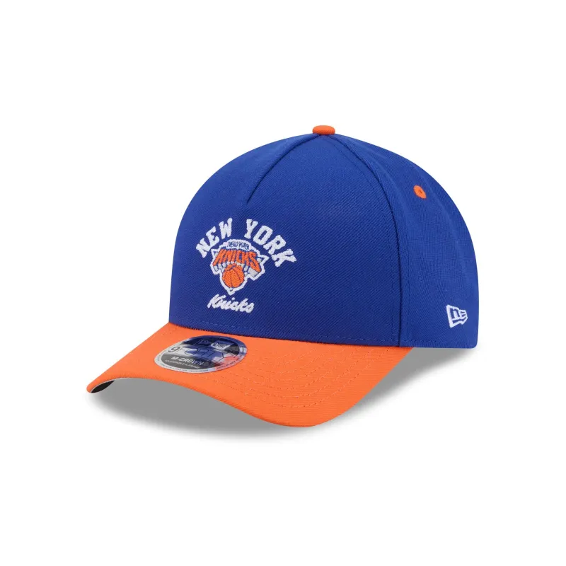 New York Knicks Arched Graphic 9FORTY M-Crown A-Frame Snapback Hat made by New Era