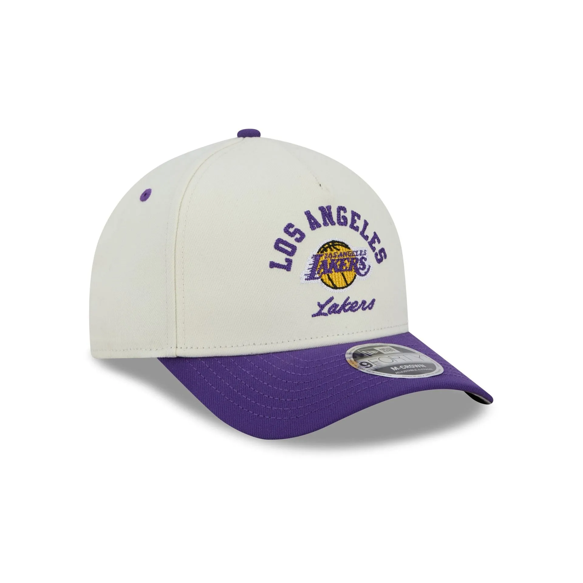 Los Angeles Lakers Arched Graphic Chrome White 9FORTY M-Crown A-Frame Snapback Hat sold by New Era product image thumbnail 3