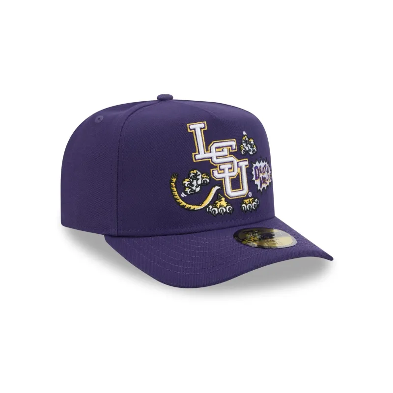 LSU Tigers Cartoon 59FIFTY A-Frame Fitted Hat made by New Era